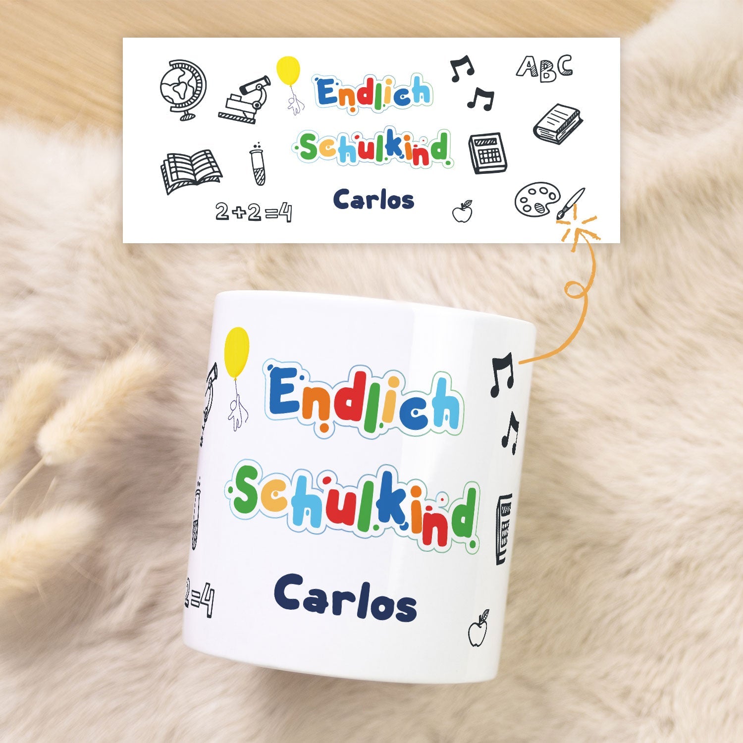Spardose aus Keramik - Endlich Schulkind
