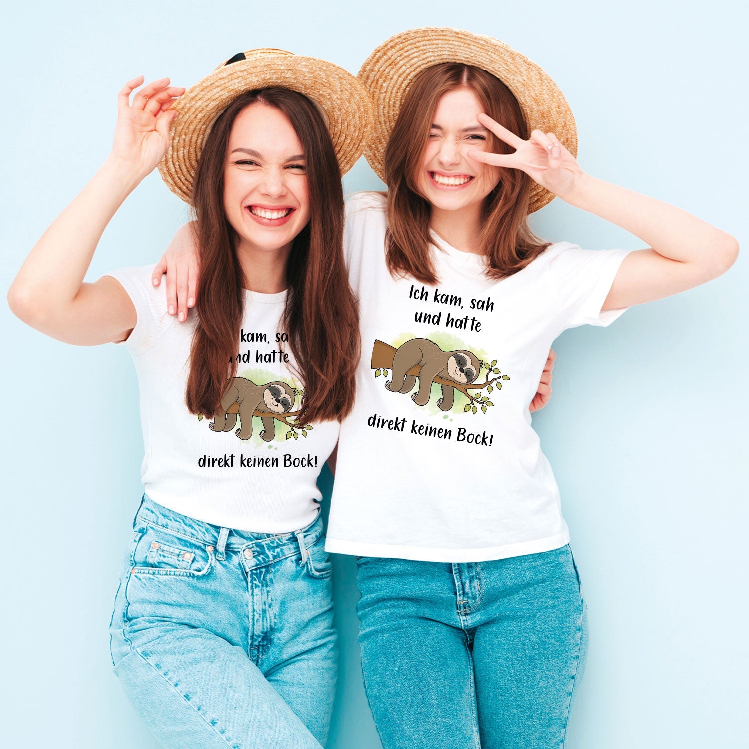 Bedrucktes T-Shirt für Damen - Ich kam sah kein Bock