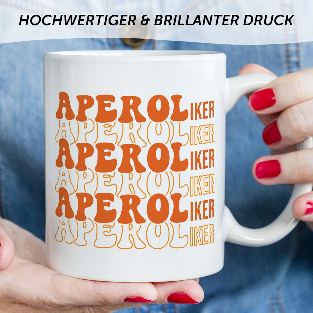Bedruckte Tasse mit Aperol Spritz Motiv - Aperoliker - Aperol Geschenk für Frauen und Männer