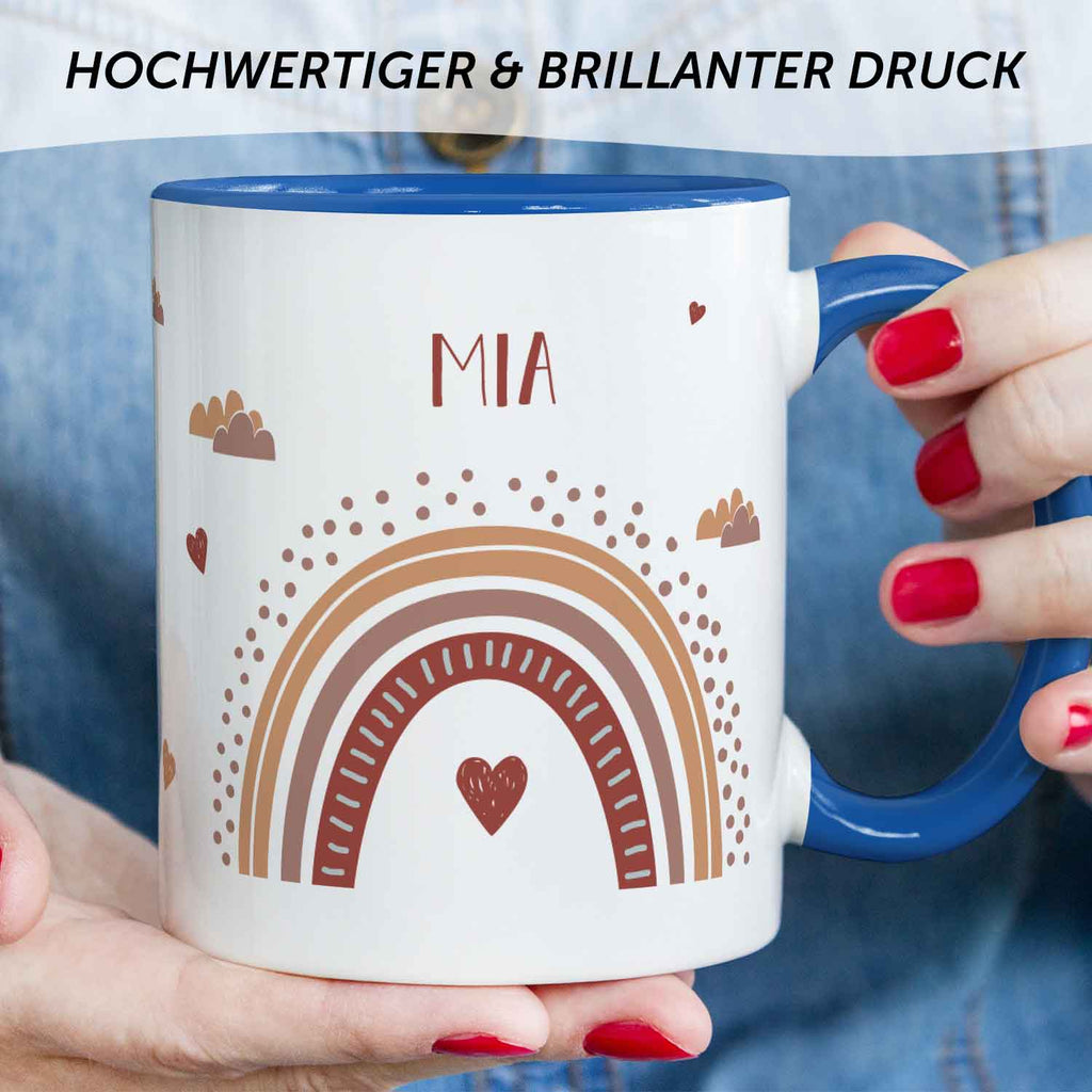 Bedruckte Tasse - Regenbogen - Personalisiert mit Namen - Für Mädchen und Jungen