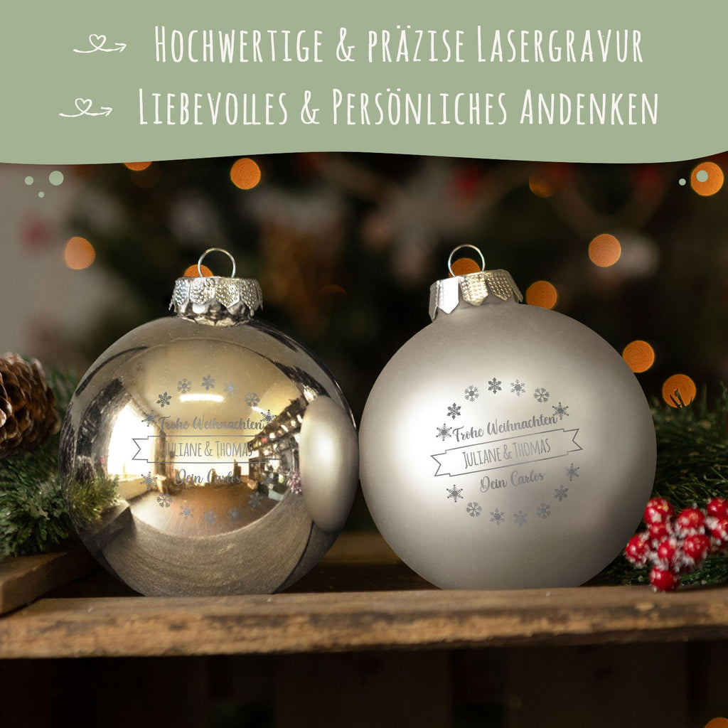 Gravierte Weihnachtskugel mit Wunschtext