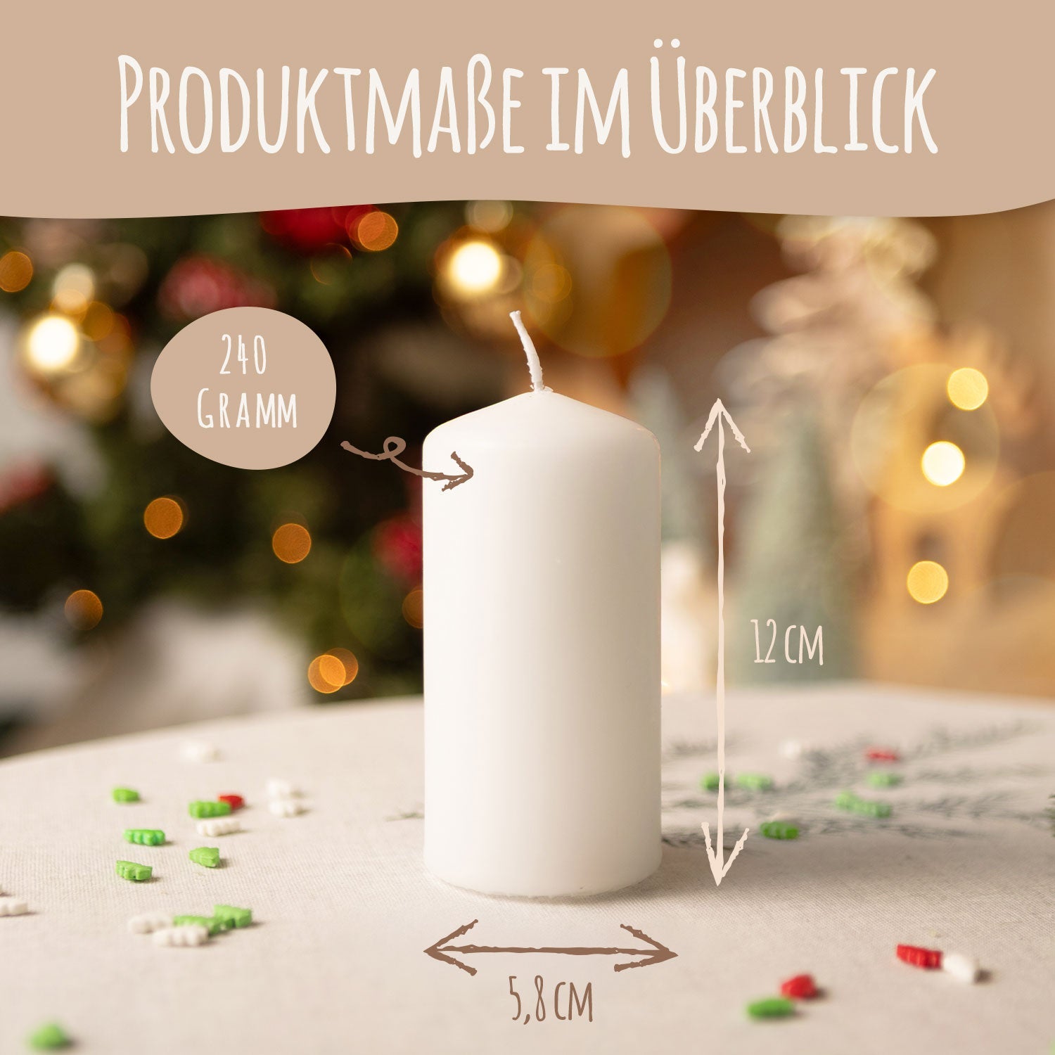 Kleine Kerzen "Advent Tiere Vintage" - Adventskerzen im 4er Set