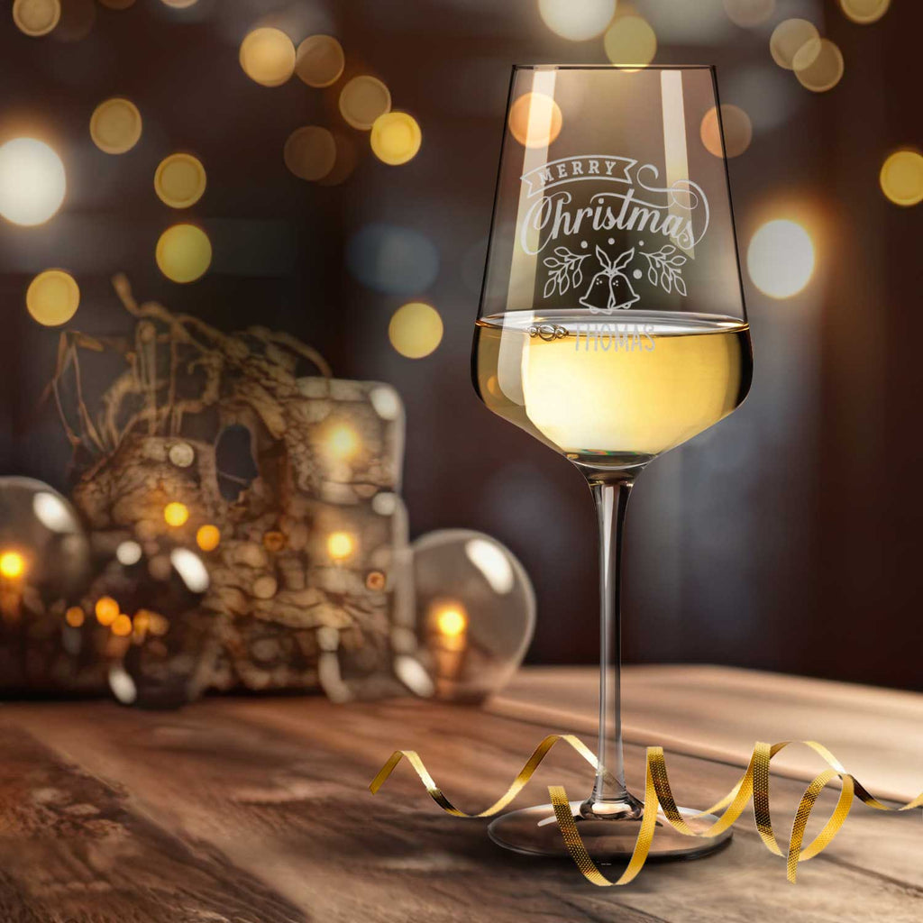 Leonardo Weinglas mit Gravur "Merry Christmas Bells"