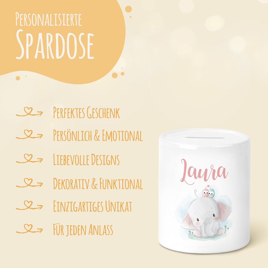 Spardose aus Keramik - Baby Elefant