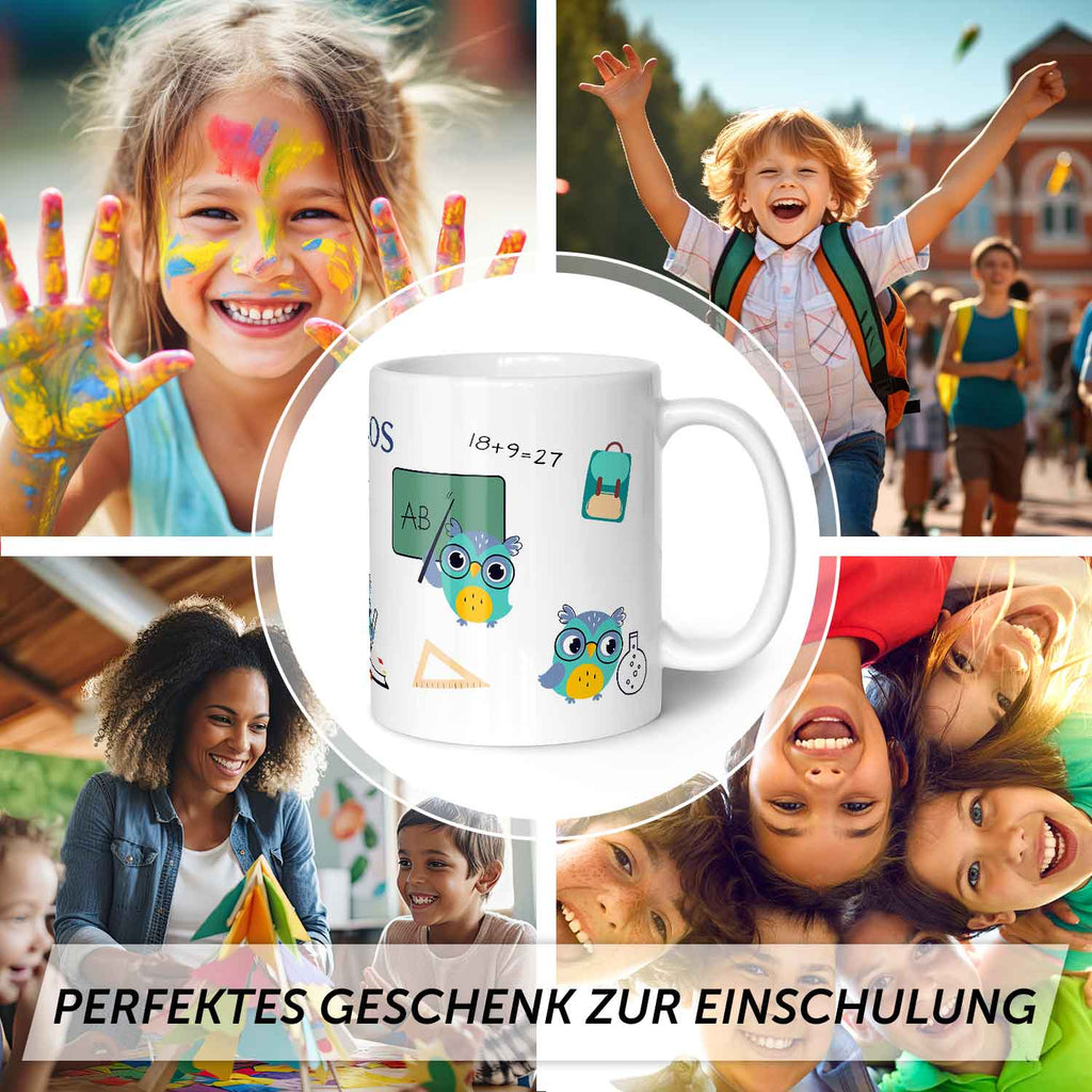 Bedruckte Tasse mit Motiv - Schuleule
