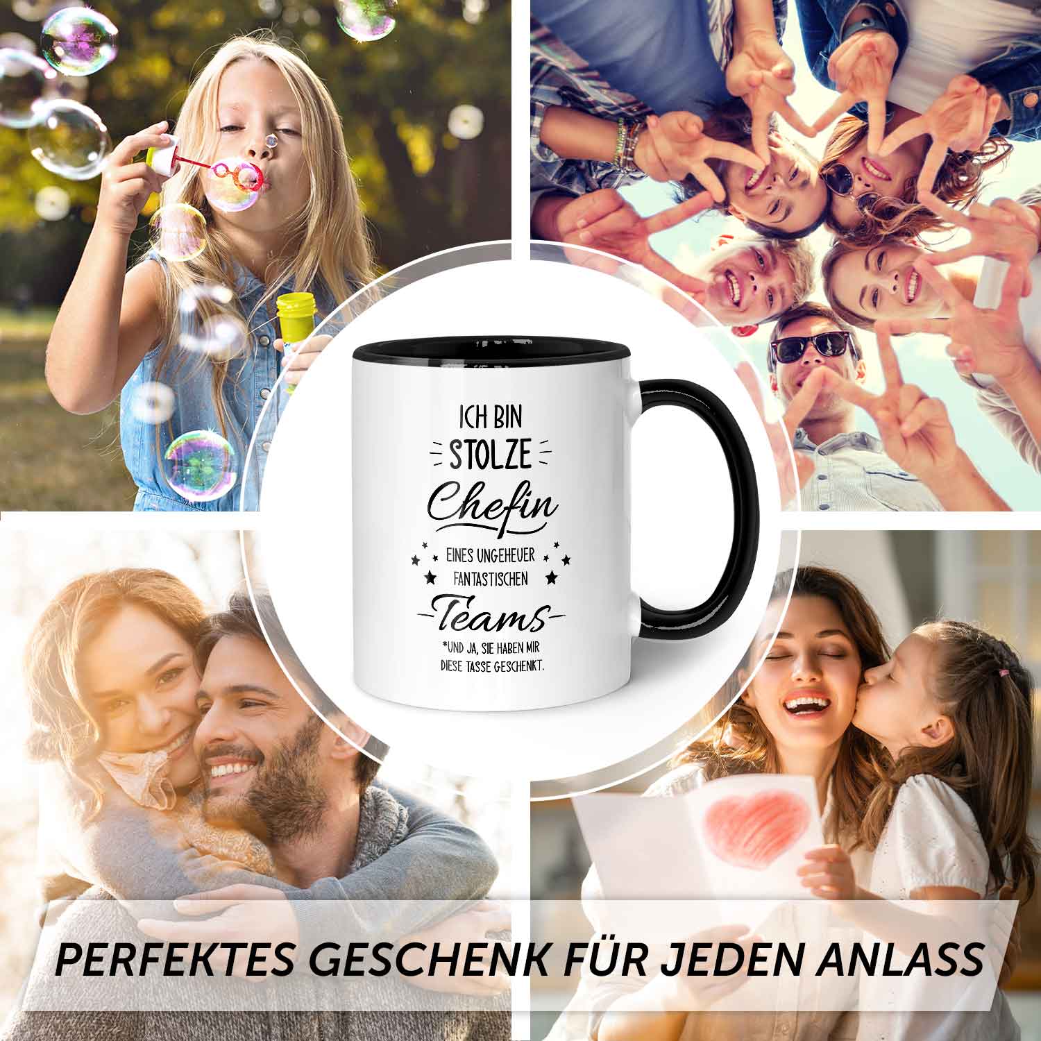 Bedruckte Tasse mit Spruch Stolze Chefin