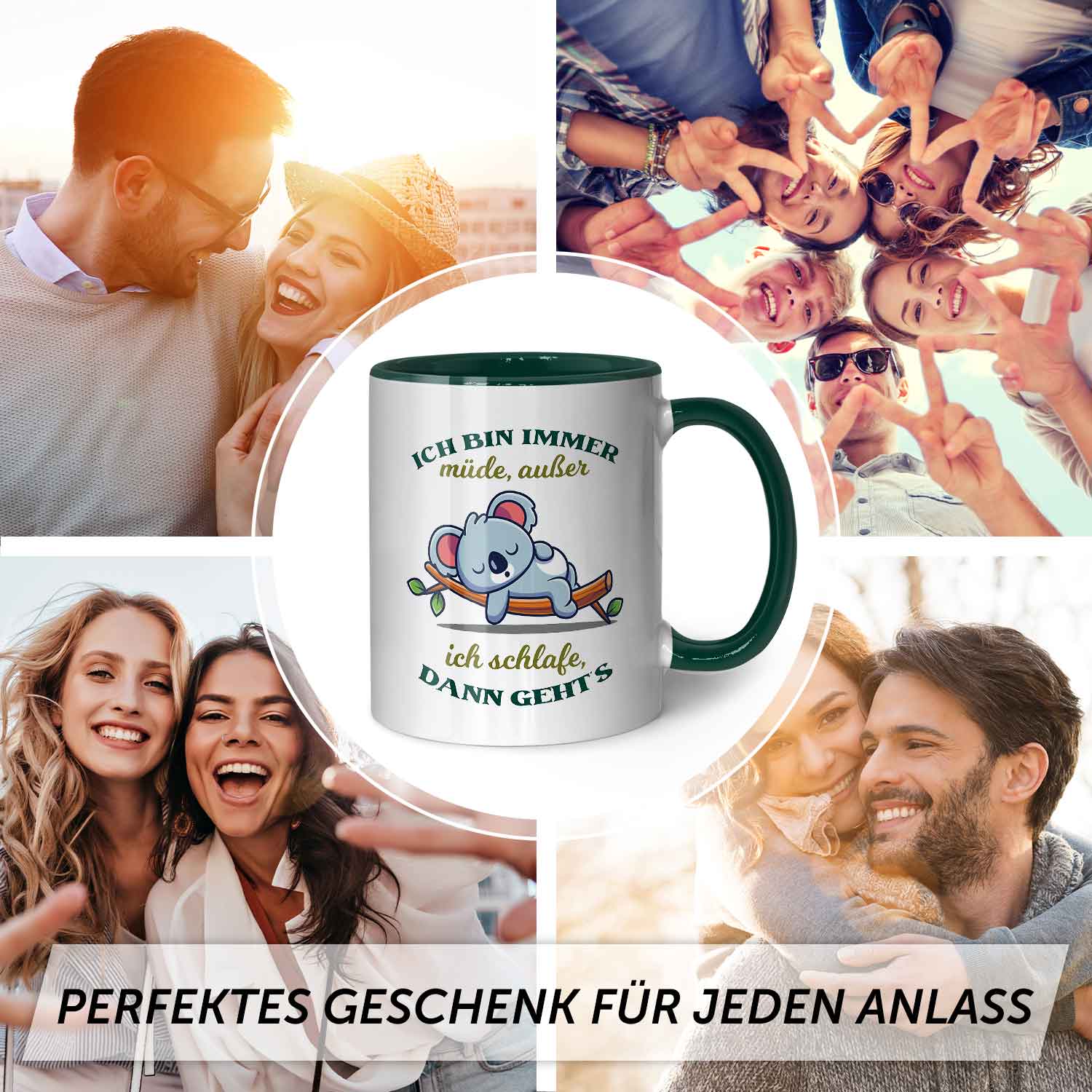 Bedruckte Tasse mit Spruch - Ich bin immer müde