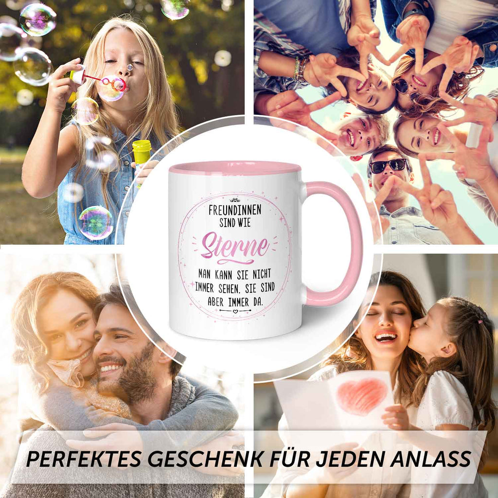 Bedruckte Tasse mit Spruch Freundinnen sind wie Sterne