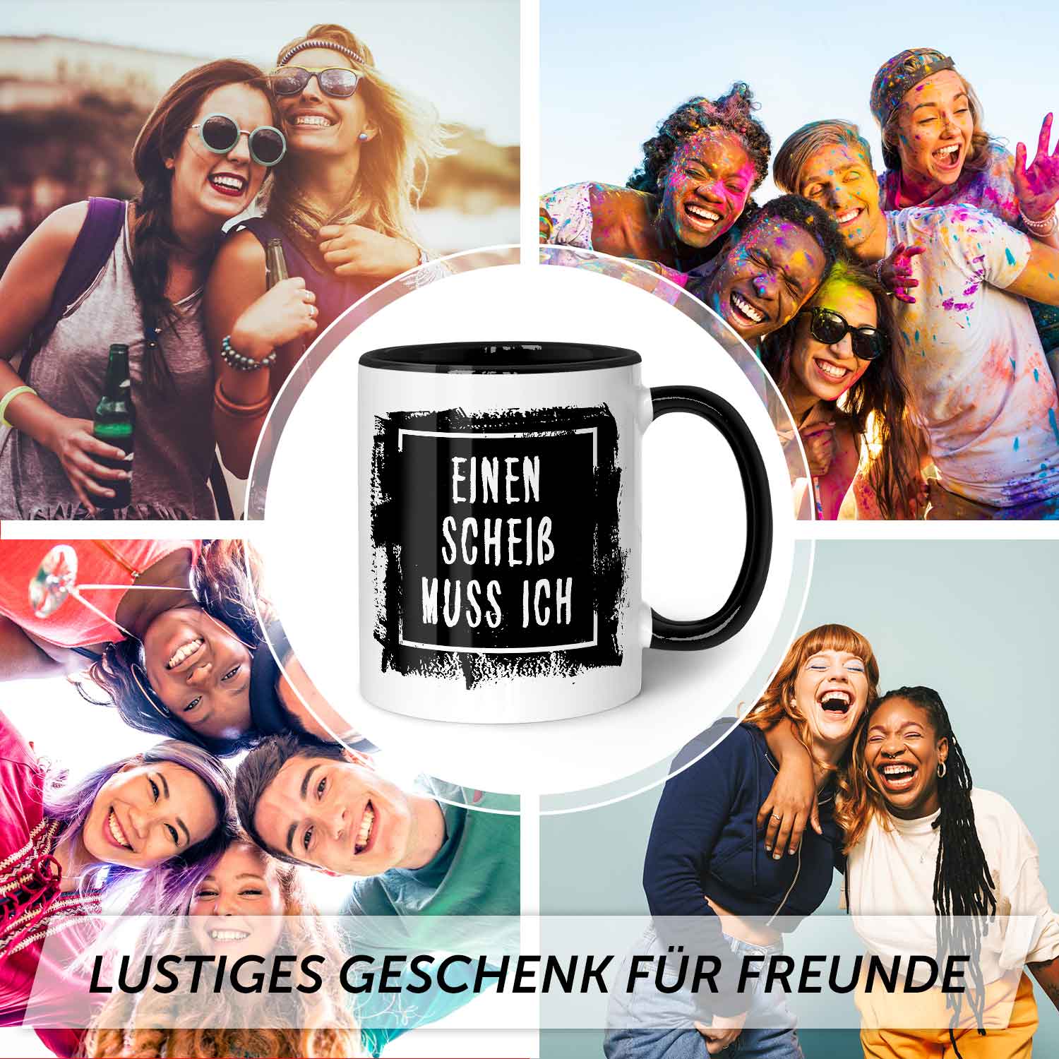 Bedruckte Tasse mit Spruch - Einen Scheiß muss ich