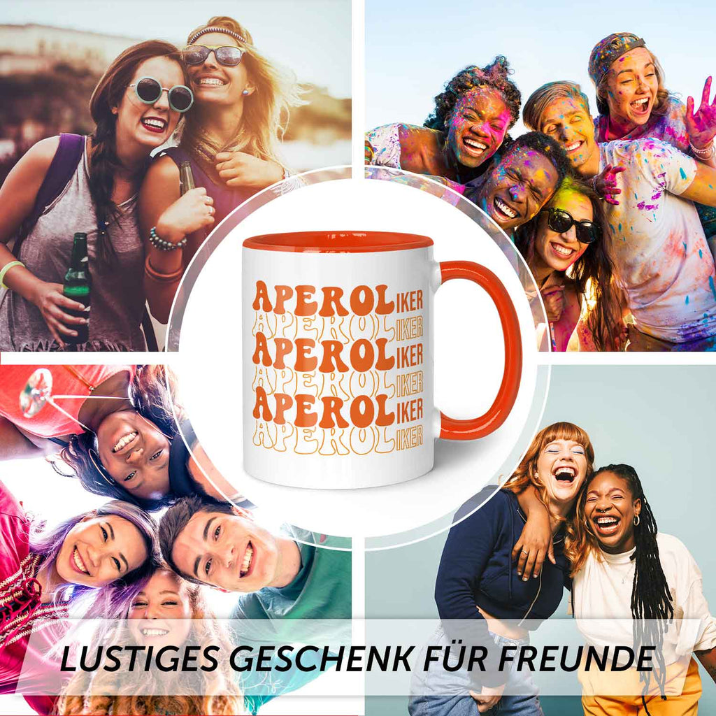 Bedruckte Tasse mit Aperol Spritz Motiv - Aperoliker - Aperol Geschenk für Frauen und Männer