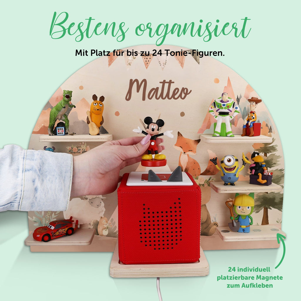 Toniebox Regal für Kinderzimmer - Camping - Personalisiert mit Namen