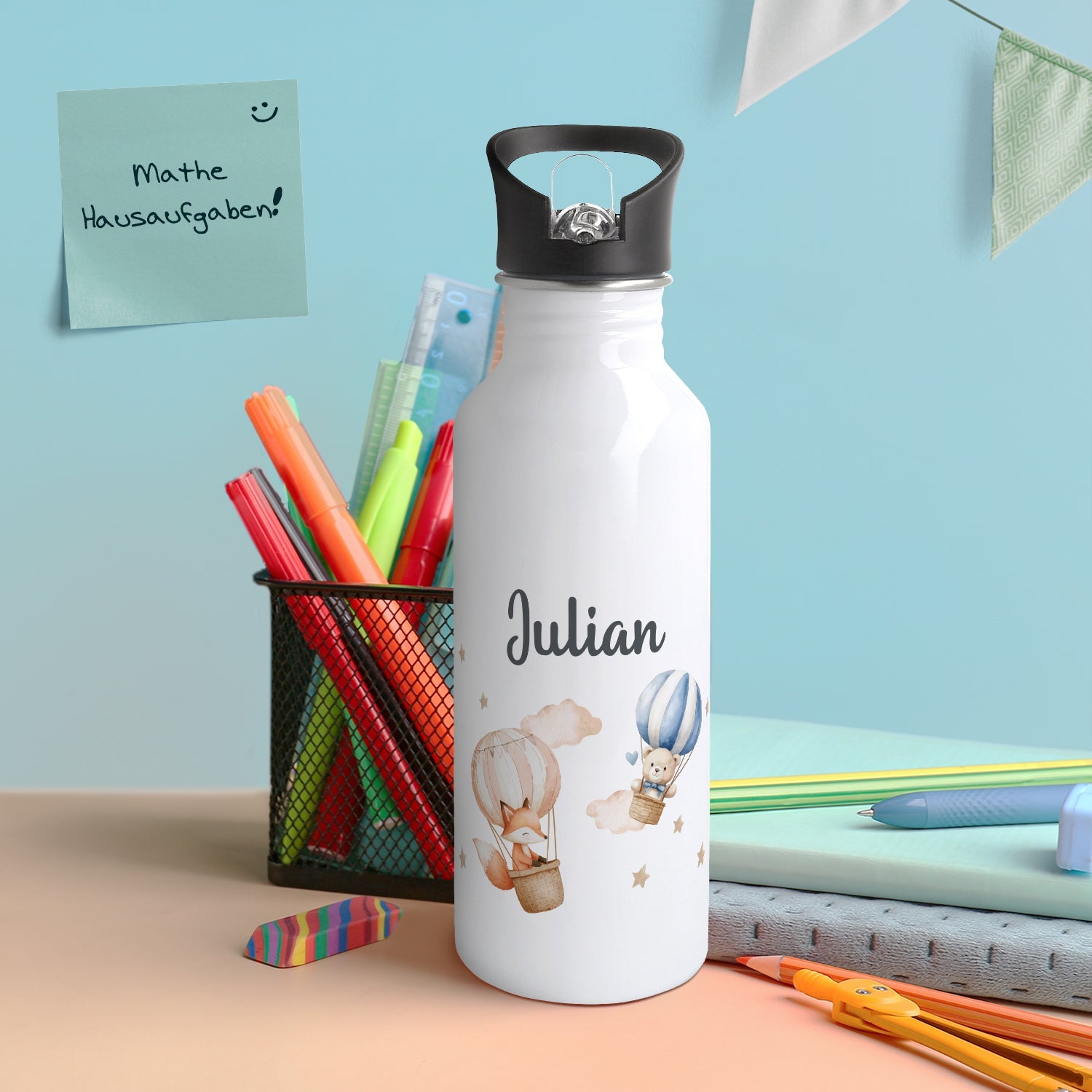 Bedruckte Trinkflasche aus Edelstahl - Ballon