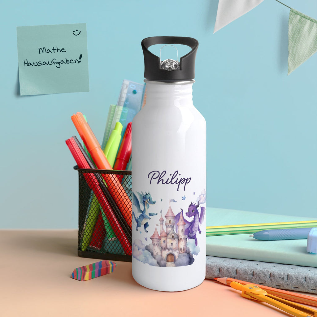 Bedruckte Trinkflasche aus Edelstahl - Drache