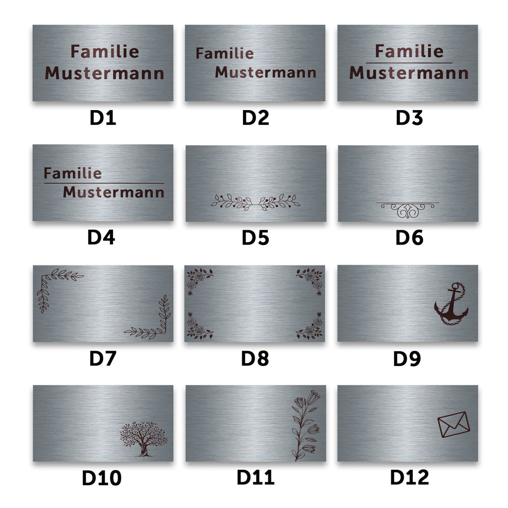 Graviertes Edelstahl Türschild