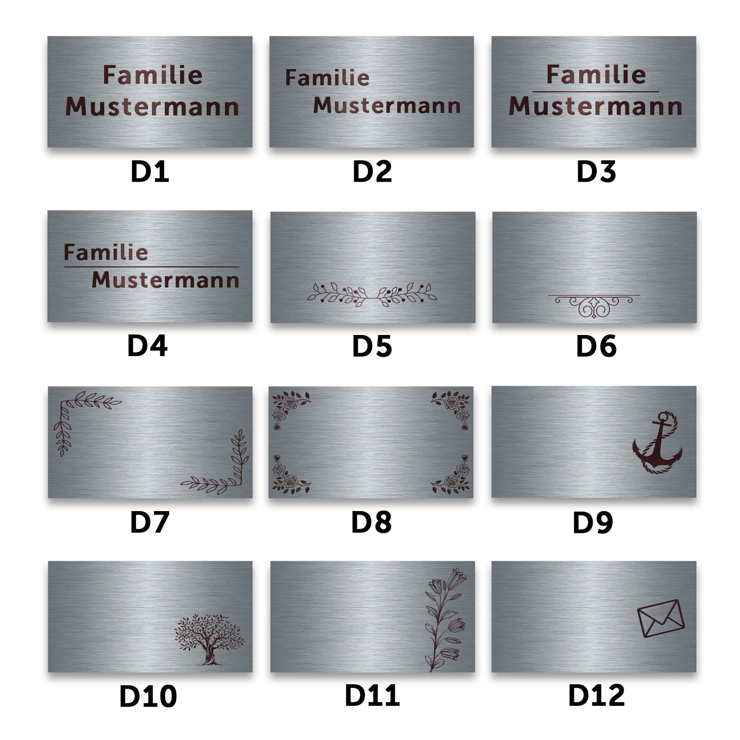 Graviertes Edelstahl Türschild