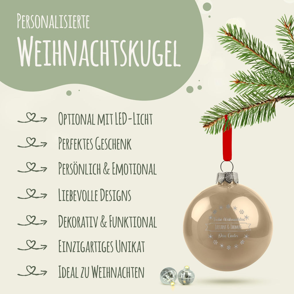 Gravierte Weihnachtskugel mit Wunschtext