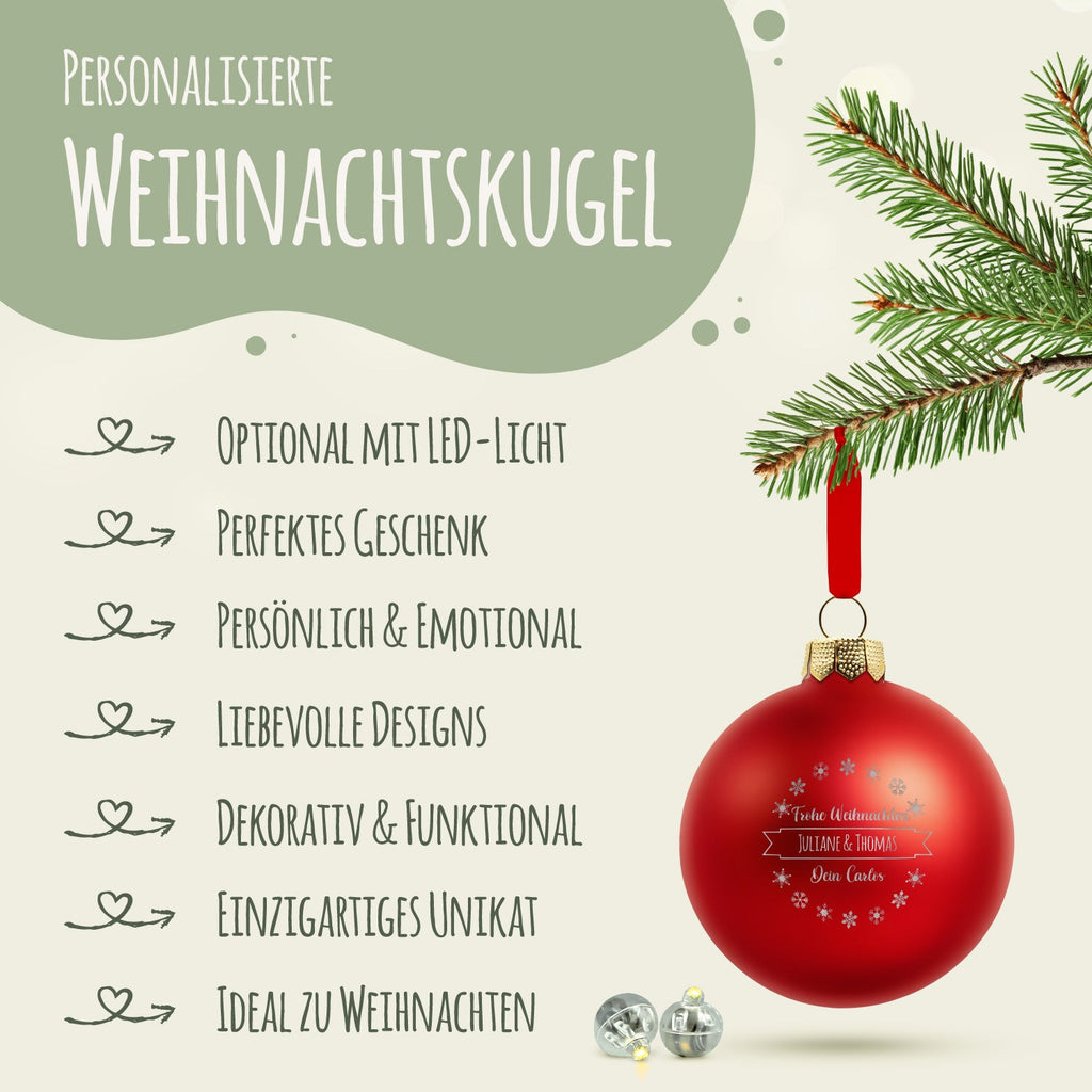 Gravierte Weihnachtskugel mit Wunschtext