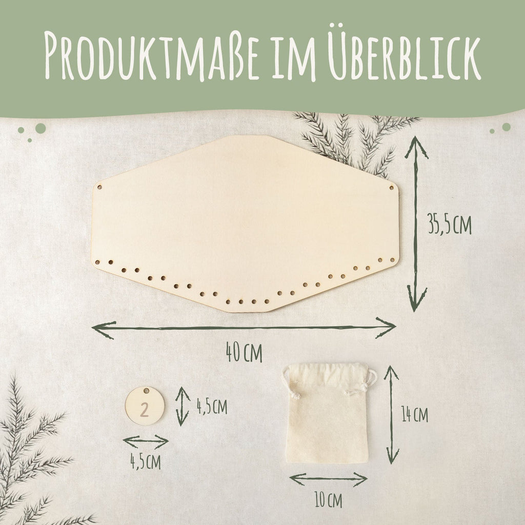 Personalisierter Adventskalender aus Holz mit Druckmotiv & Namen - Waldtiere