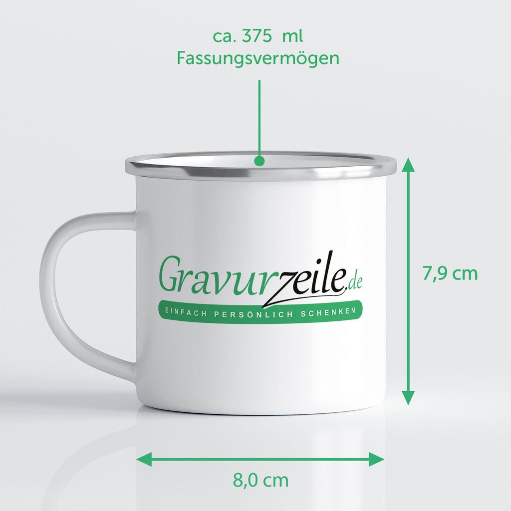 Emaille Tasse für Kinder - Waldtiere - Personalisiert mit Namen