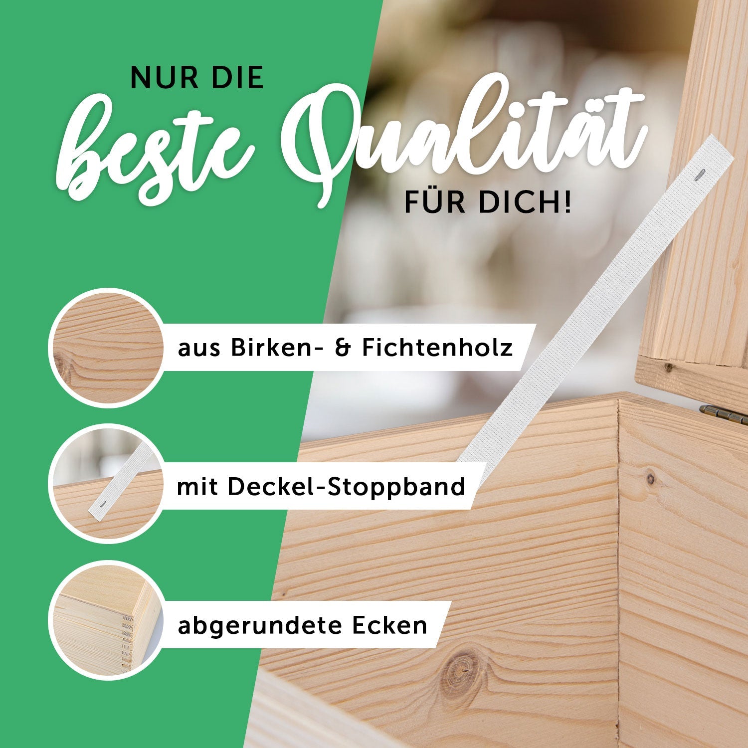 Bedruckte Erinnerungskiste zur Kommunion & Konfirmation - Eukalyptuskreuz