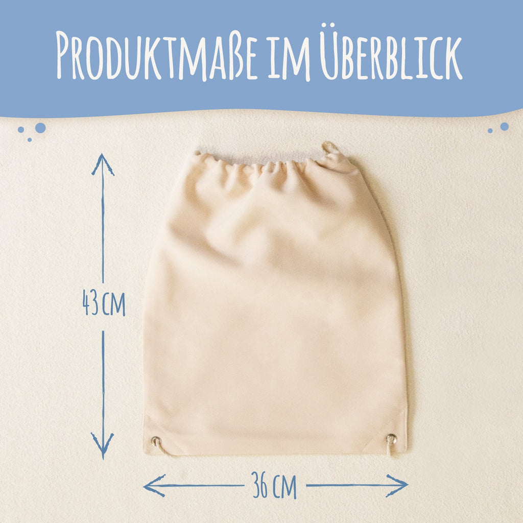 Turnbeutel mit Kindermotiv  - Prinzessin & Einhorn - für Kinder