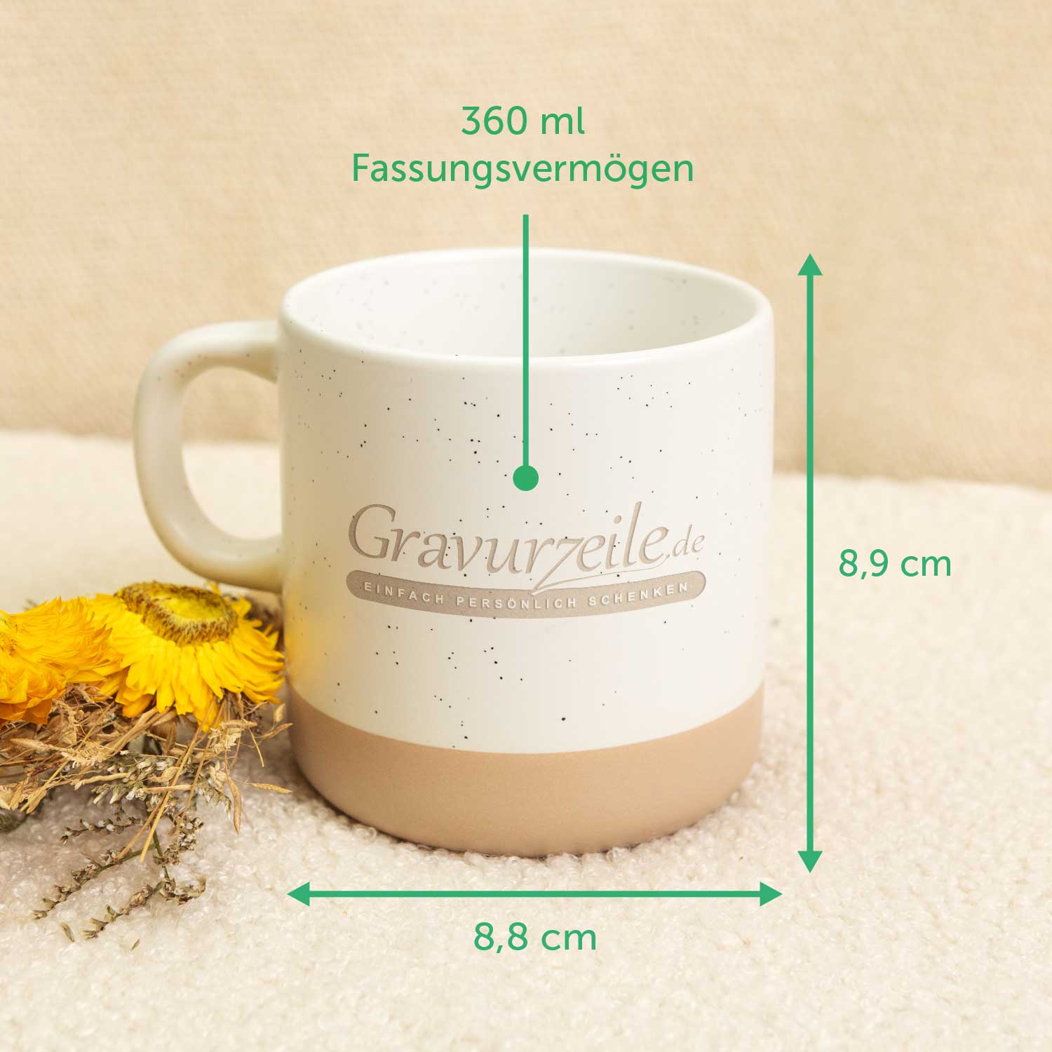 Gravierte Steingut Tasse - Mama Collage