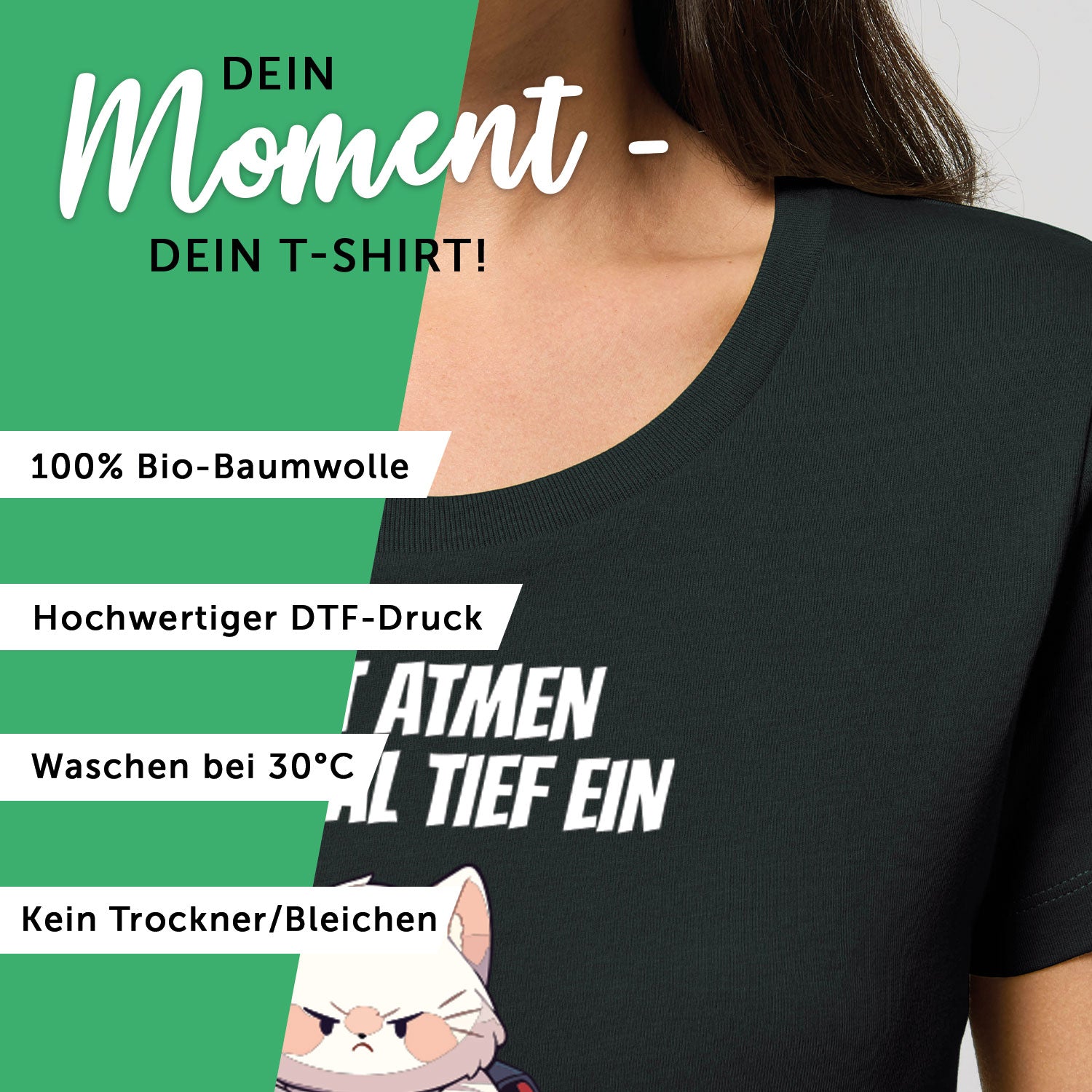 Bedrucktes T-Shirt für Damen - Jetzt atmen alle mal