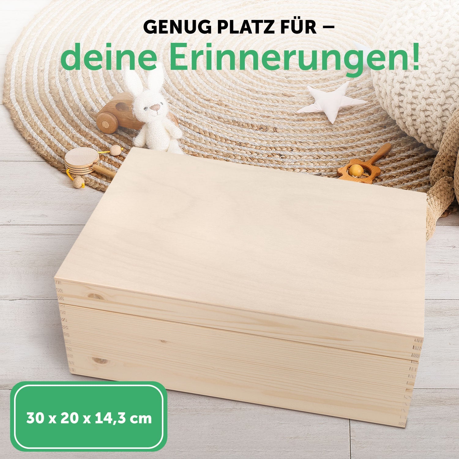 Bedruckte Erinnerungskiste zur Kommunion & Konfirmation - Blätterkranz