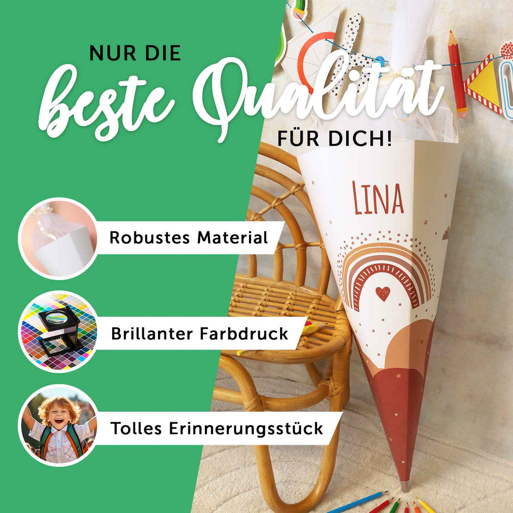 Bedruckte Schultüte mit Namen - Ballerina