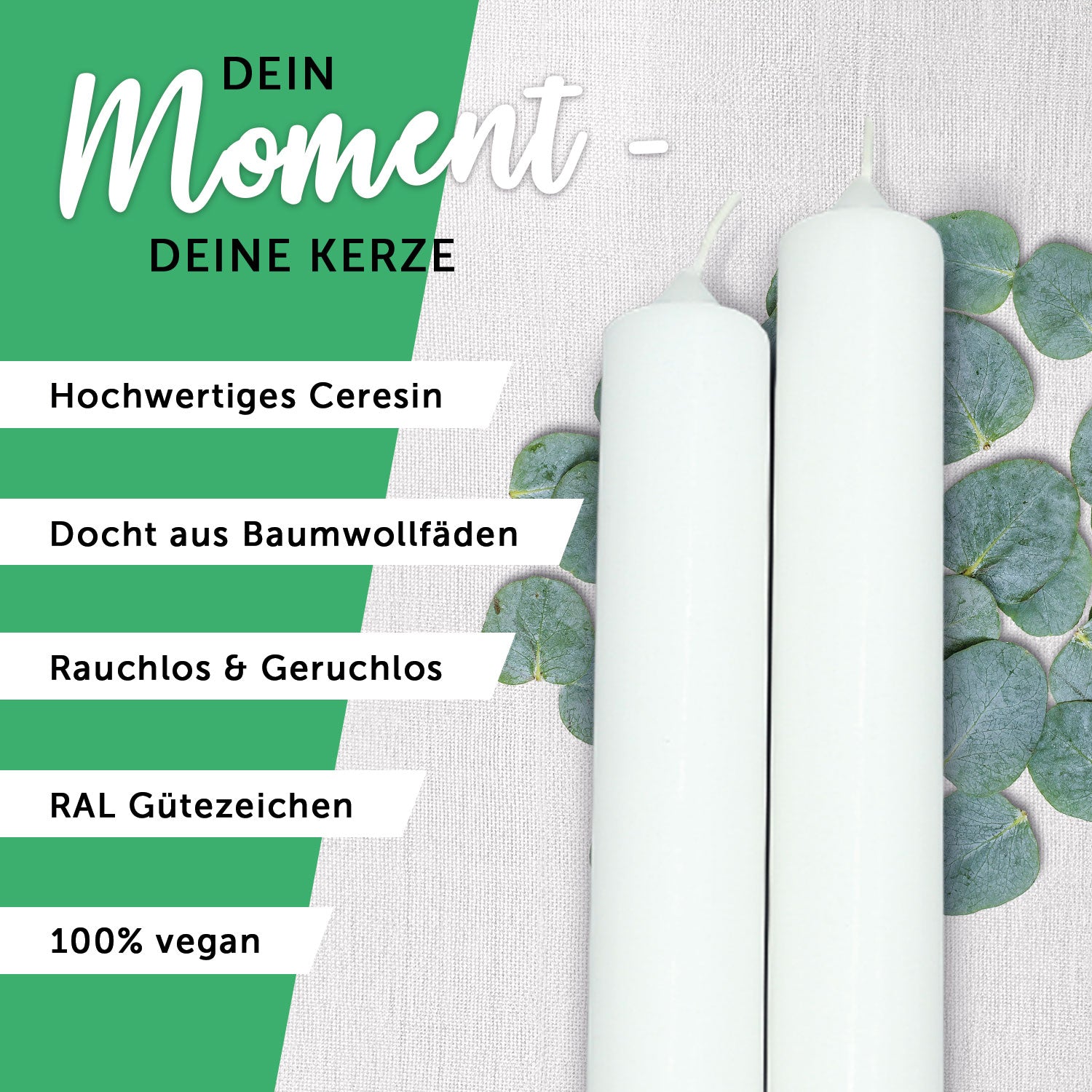 Stabkerze "Kreuz Blumen"- Kommunion Kerze mit Namen & Datum