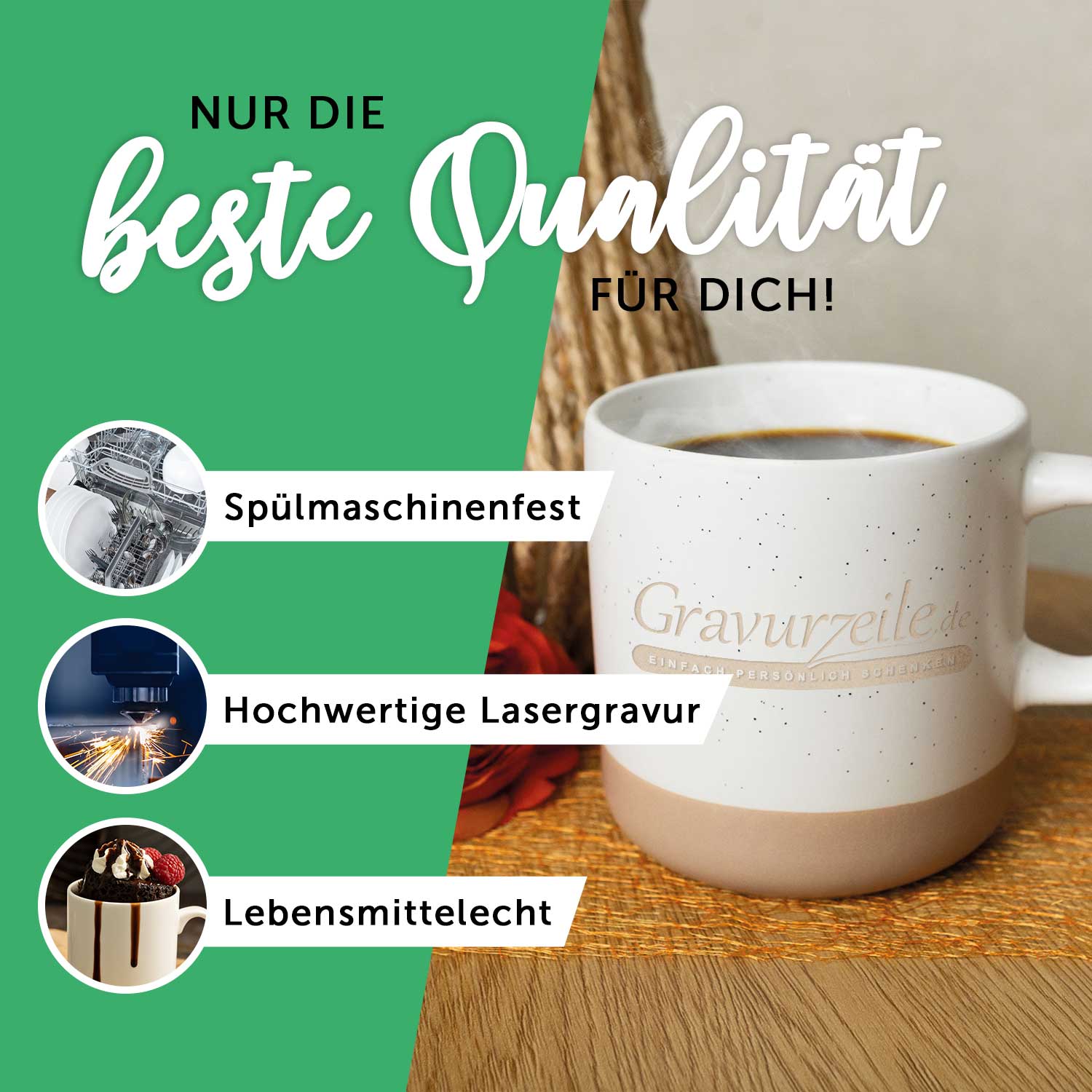 Gravierte Steingut Tasse - Papa hat immer Recht