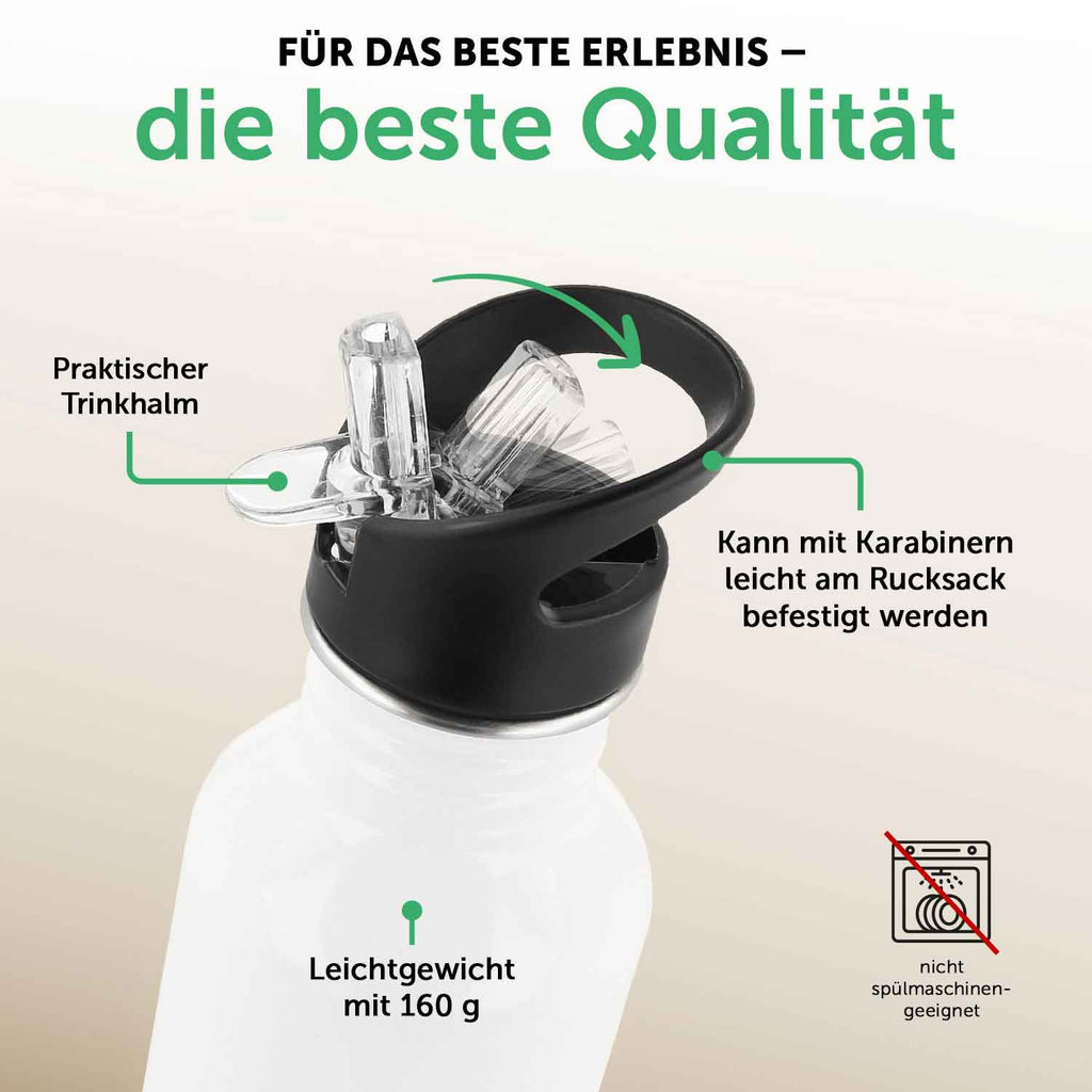 Bedruckte Trinkflasche aus Edelstahl - T-Rex
