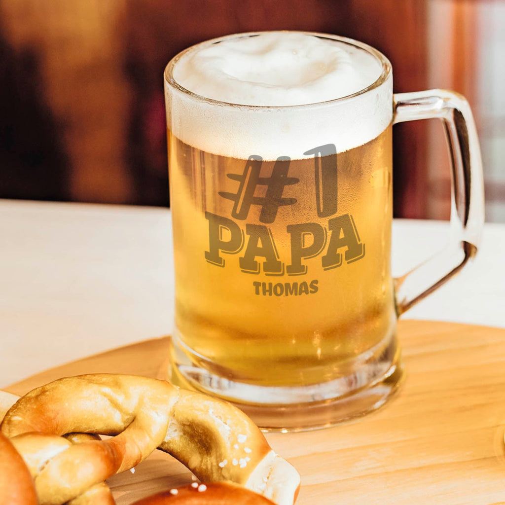 Montana Bierkrug mit Gravur "#1 Papa" mit Namen