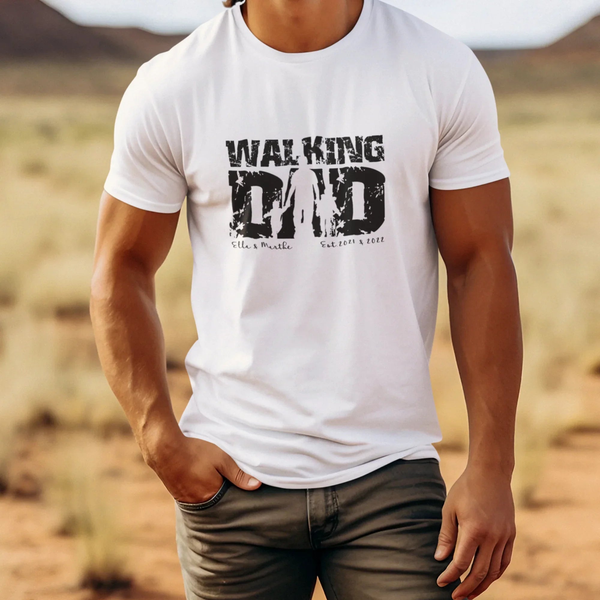 PAPA T-Shirt WALKING DAD personalisiert