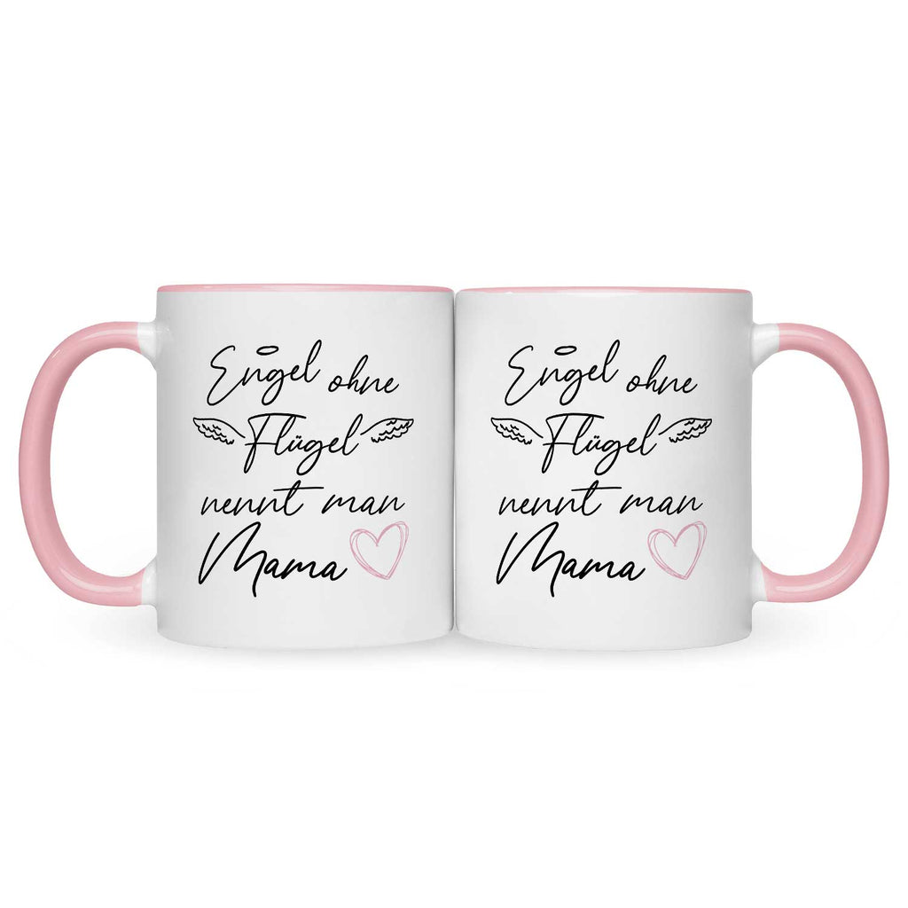 Bedruckte Tasse mit Spruch Engel ohne Flügel