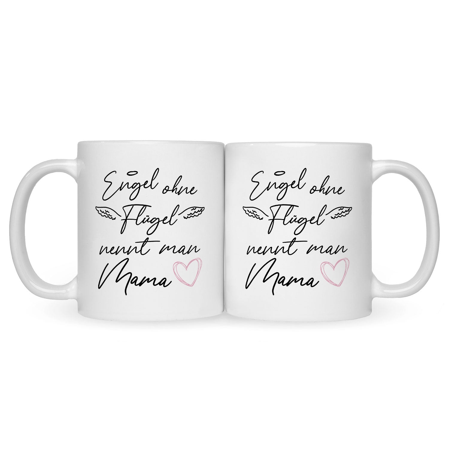 Bedruckte Tasse mit Spruch Engel ohne Flügel