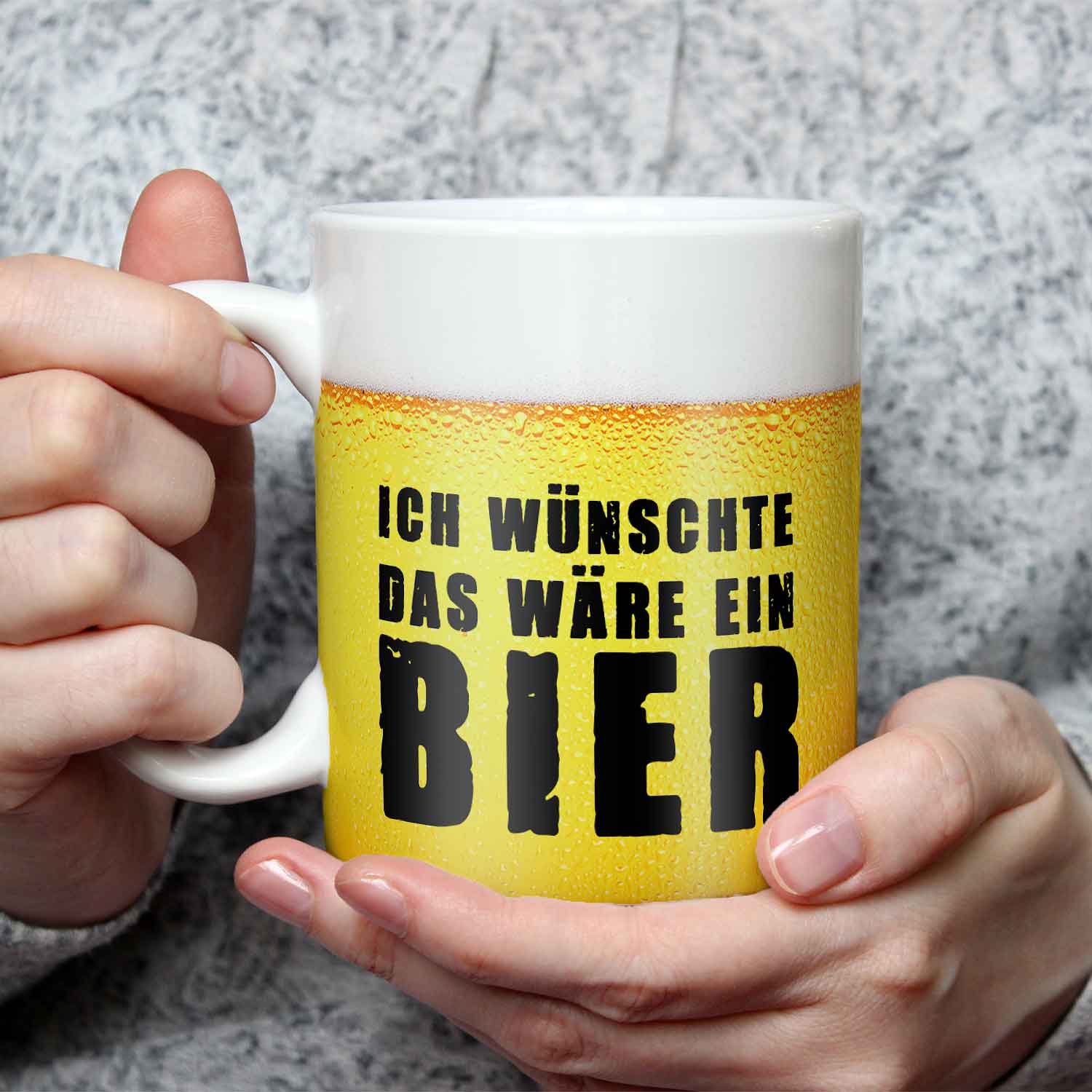 Bedruckte Tasse Ich wünschte das wäre ein Bier
