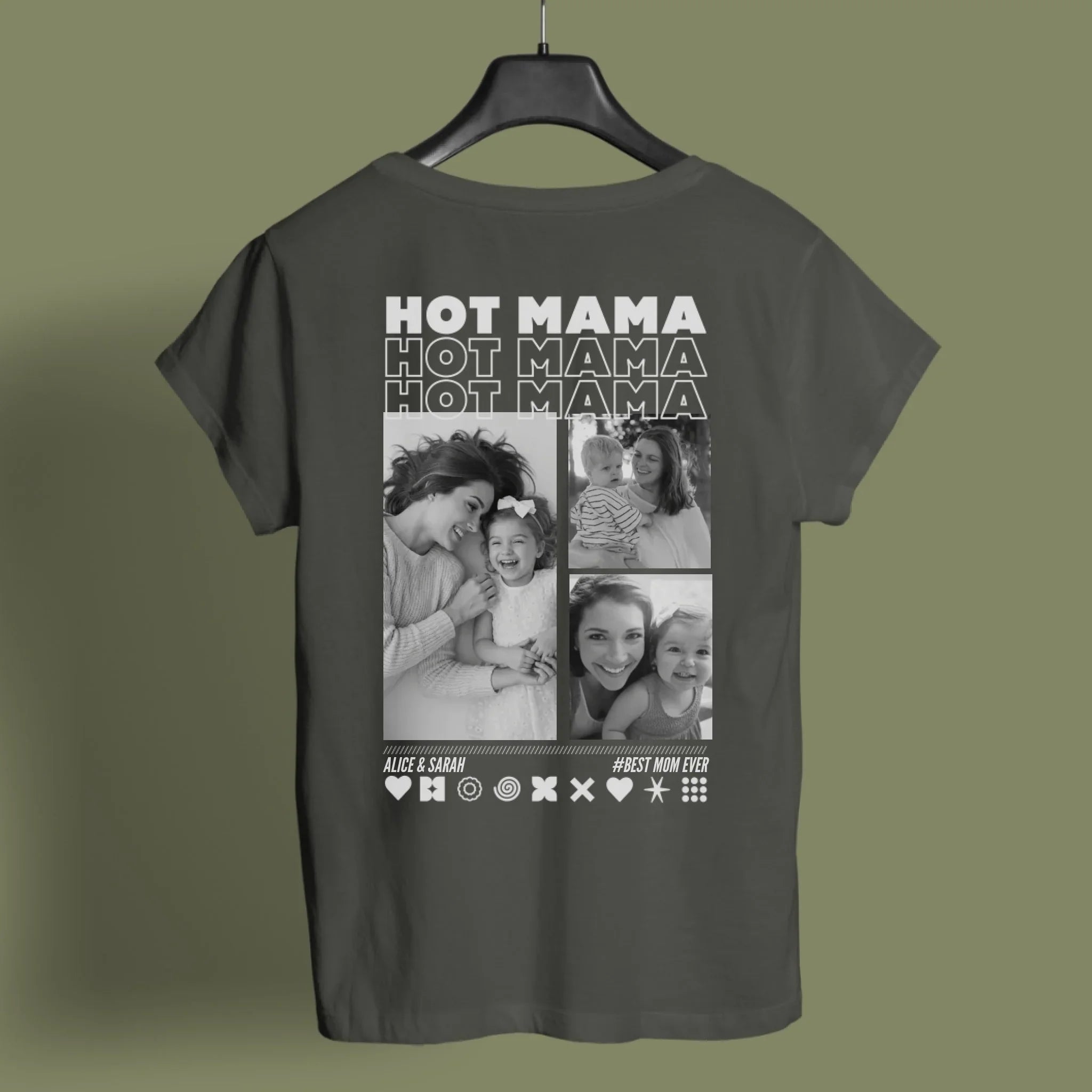 MAMA T-Shirt HOT MAMA mit Deinen Fotos personalisiert
