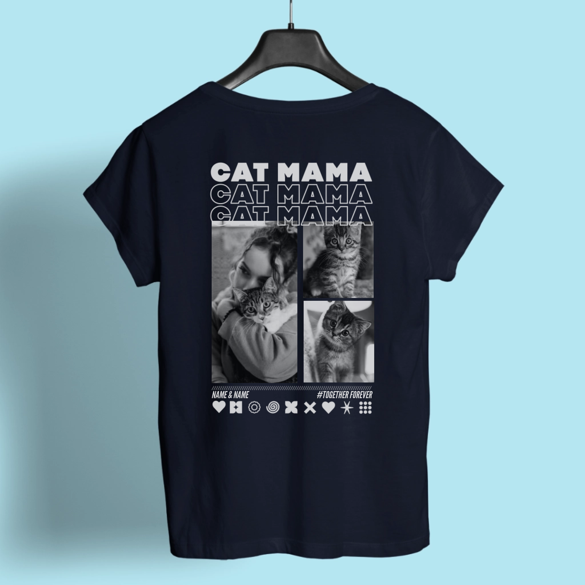 T-Shirt CAT LOVER mit Deinen Fotos personalisiert