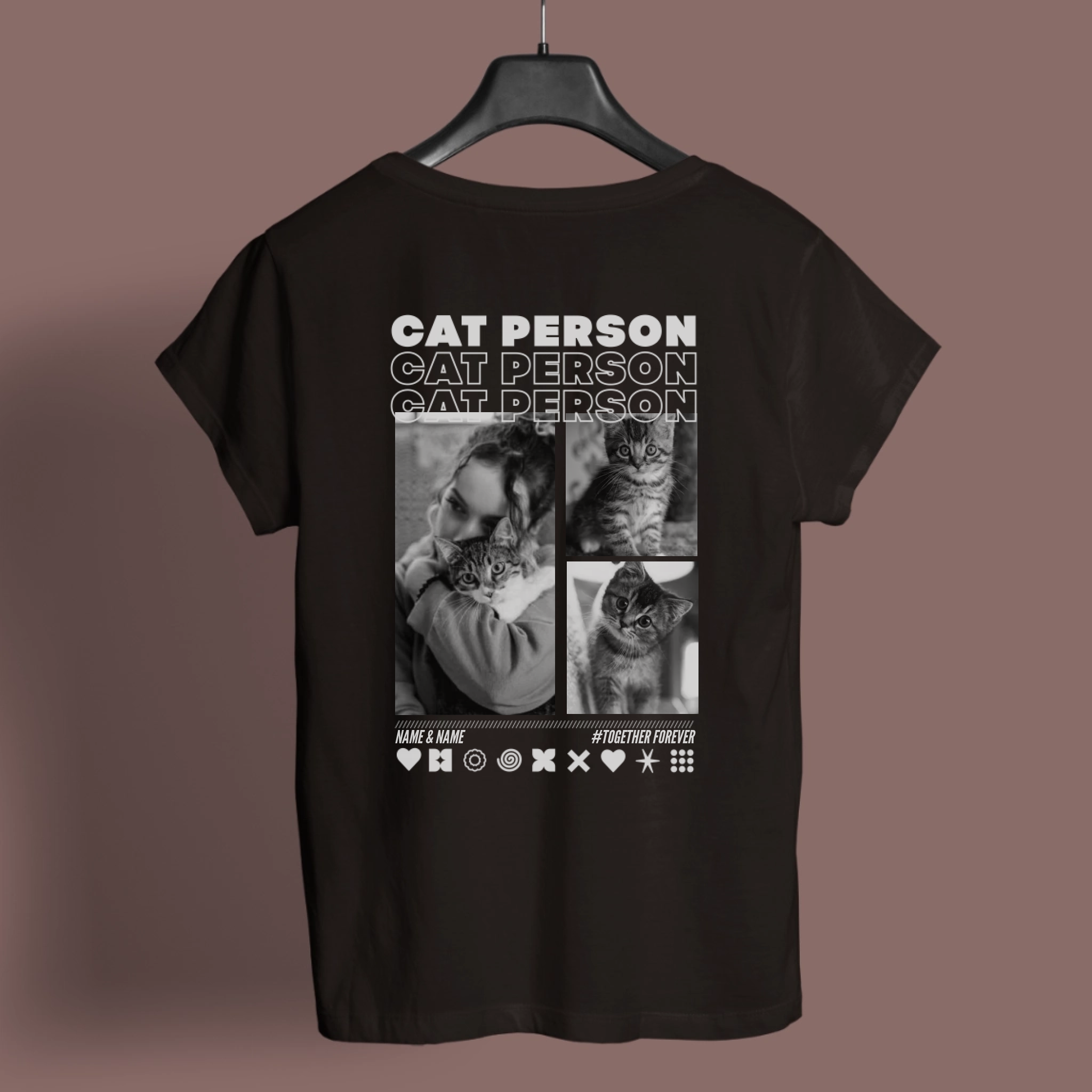 T-Shirt CAT LOVER mit Deinen Fotos personalisiert