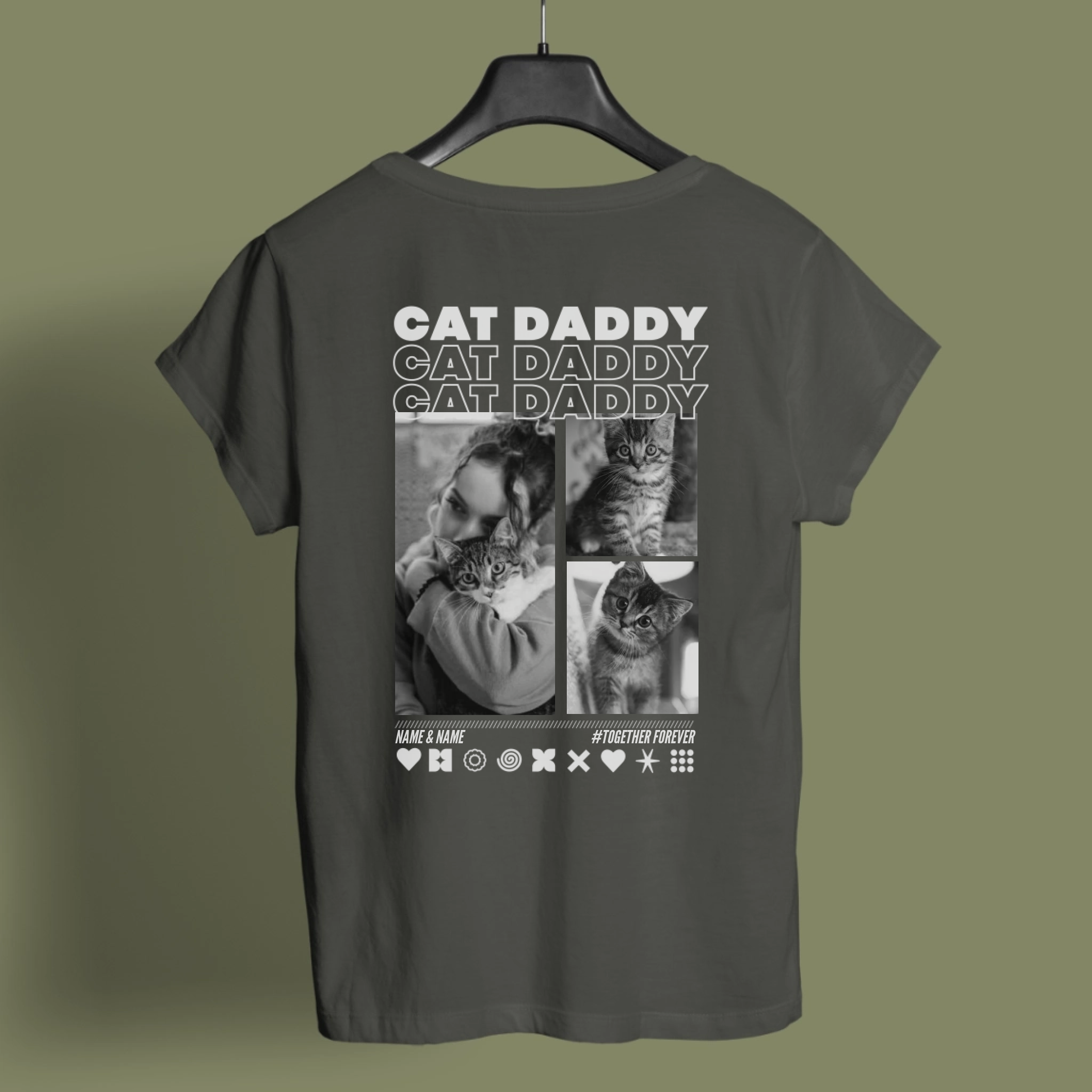 T-Shirt CAT LOVER mit Deinen Fotos personalisiert