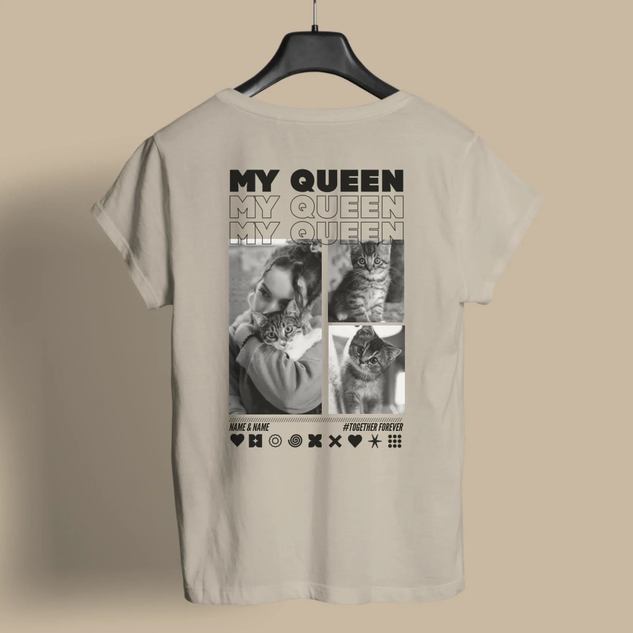 T-Shirt CAT LOVER mit Deinen Fotos personalisiert
