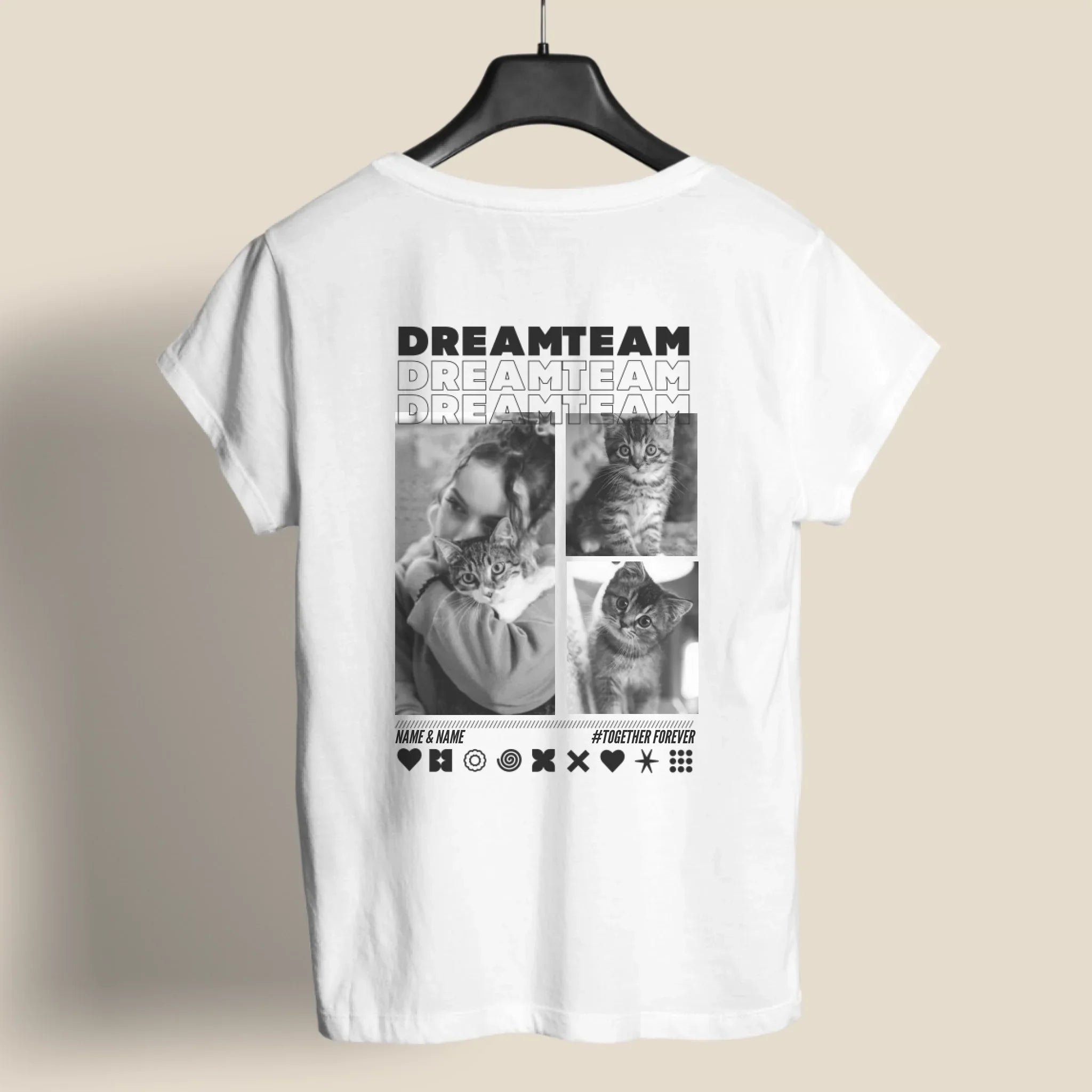 T-Shirt CAT LOVER mit Deinen Fotos personalisiert