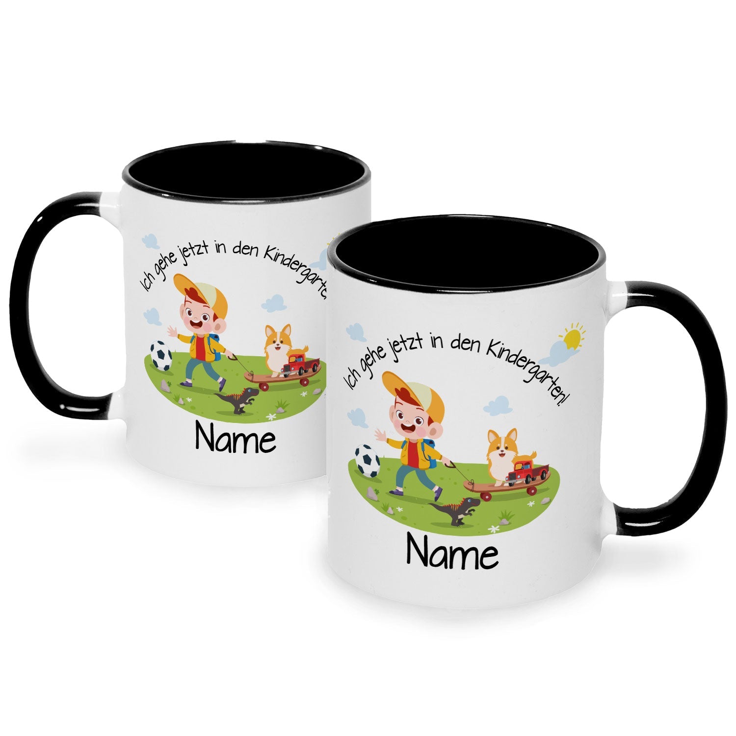 Bedruckte Tasse mit Motiv Ich gehe jetzt in den Kindergarten für Jungen & Mädchen