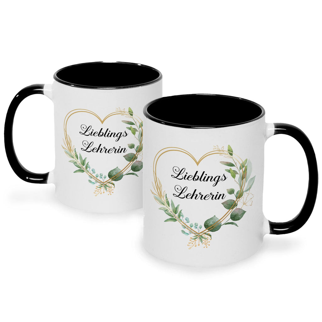Bedruckte Tasse mit Spruch Lieblingslehrer/Lieblingslehrerin