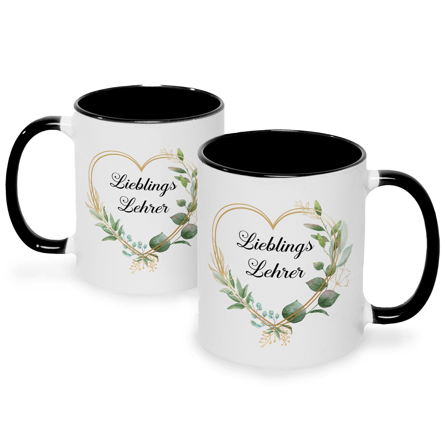 Bedruckte Tasse mit Spruch Lieblingslehrer/Lieblingslehrerin