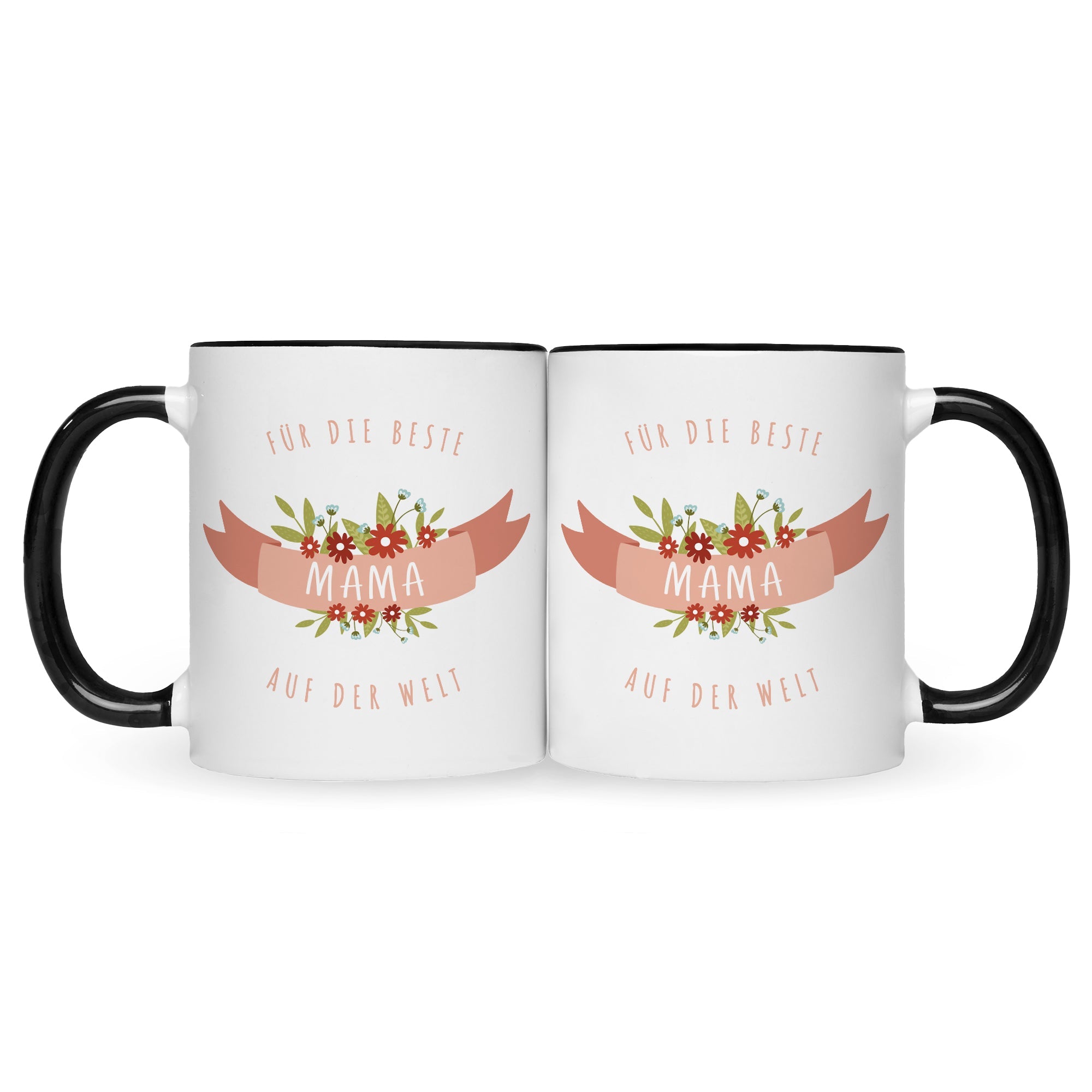 Bedruckte Tasse mit Spruch Für die beste Mama