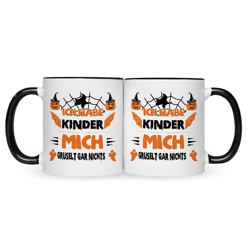 Bedruckte Tasse mit Spruch Ich habe Kinder mich gruselt gar nichts