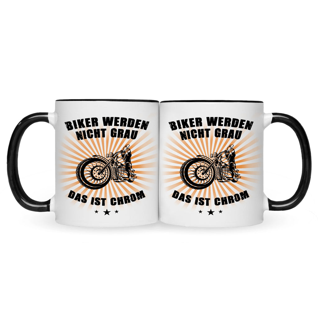 Bedruckte Tasse mit Spruch Biker werden nicht grau