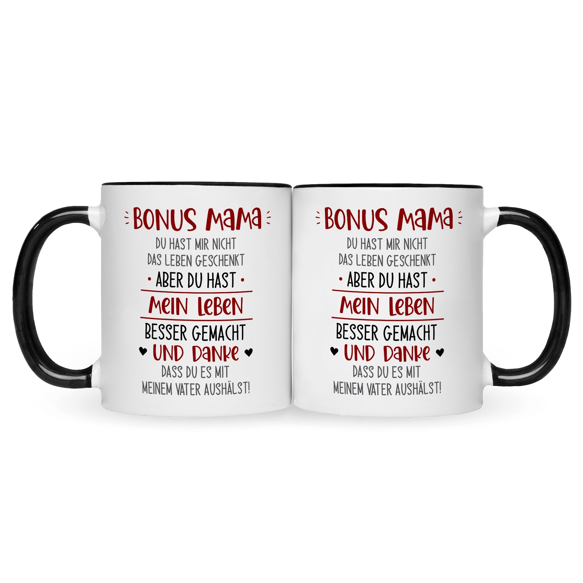 Bedruckte Tasse mit Spruch Bonus Eltern